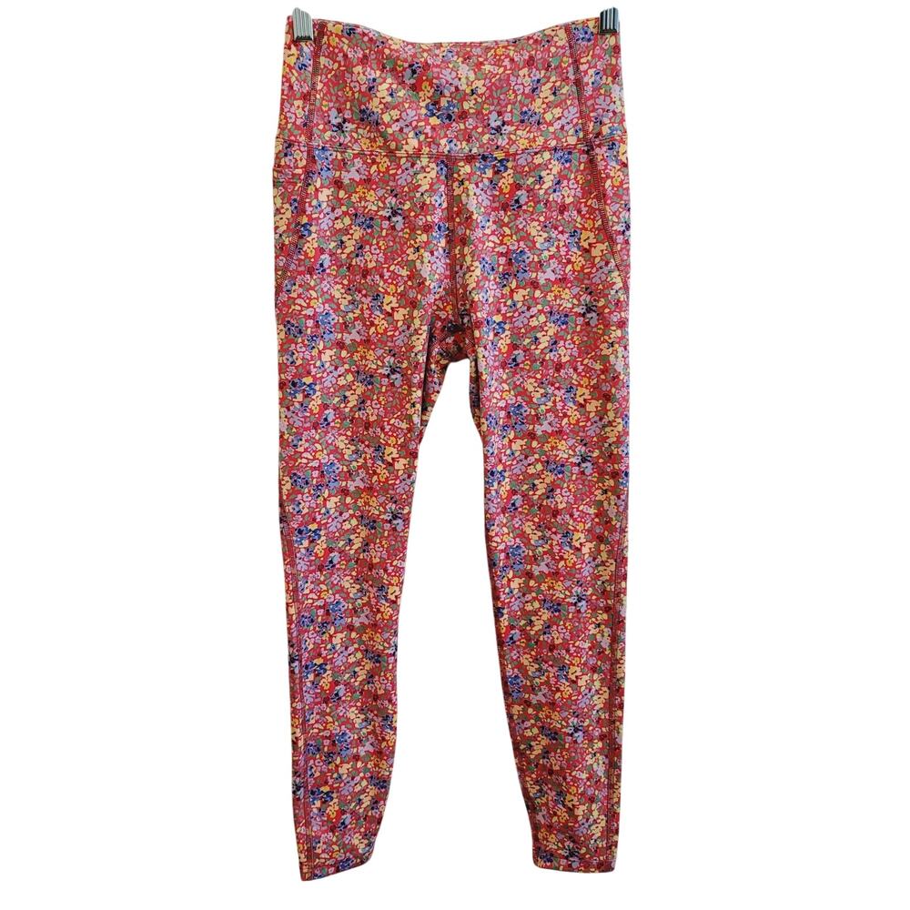 NWT Nanette Lepore Play Compression Leggings Teaberry Wildflower Print Sze Small